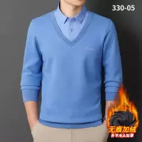 秋冬男士无痕衬衣含羊毛假两件保暖长袖衬衫加绒保暖内衣