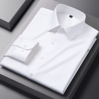 秋季含羊毛莫代尔长袖衬衫男士工装衬衣纯色潮流商务寸衫