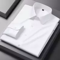 秋季含羊毛莫代尔长袖衬衫男士工装衬衣纯色潮流商务寸衫