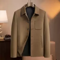 纯羊毛茄克男式青年潮流羊毛夹克100%羊毛秋冬新款加棉羊毛外套男