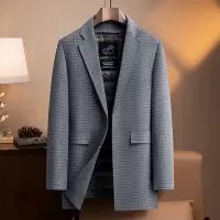 脱卸鹅绒内胆双面呢大衣风衣男士秋冬中长羊毛大衣商务休闲外套男