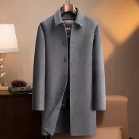 长款脱卸鹅绒内胆双面呢大衣风衣男士秋冬羊毛大衣商务休闲外套男