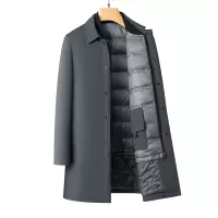 一衣三穿秋冬新款90白鸭绒长款羽绒服脱卸内胆羽绒大衣爸爸装外套