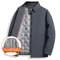 一衣三穿鹅绒羽绒服男士秋冬新款脱卸鹅绒内胆羽绒服鹅绒行政夹克
