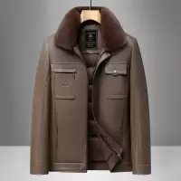 冬季新款白鸭绒皮羽绒服男中长防寒大保暖羽绒服外套