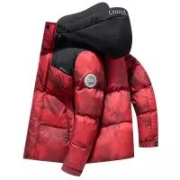 时尚简约新国标鸭绒连帽羽绒服男加厚青年迷彩短款羽绒服秋冬男装