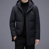 牛奶丝面料羽绒服男式外套秋冬新款中长加厚白鸭绒户外保暖羽绒服