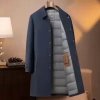 秋冬新款90新国标白鸭绒长款羽绒服男式商务休闲羽绒服大衣爸爸装