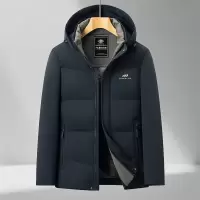 秋冬新款牛奶丝面料中长款羽绒服男士白鸭绒防寒保暖休闲男羽绒服