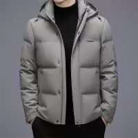 脱卸帽羽绒服冬季新款中年男士短款加厚羽绒服保暖白鸭绒羽绒外套