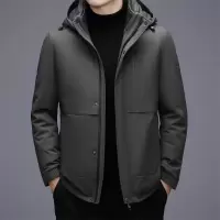 脱卸纳米貂毛内胆连帽羽绒服男士冬季新款中长中年羽绒服保暖外套