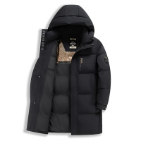 90鹅绒羽绒服冬季新款中长款连帽羽绒服男士加厚白鹅绒防寒羽绒服