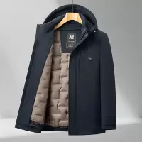 一衣三穿秋冬牛奶丝中长款羽绒服男士脱卸羽绒内胆防寒休闲羽绒服