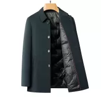 中老年男士商务翻领中长轻羽绒服秋冬简约休闲羽绒男外套