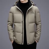 冬季新款加厚中长羽绒服男士白鸭绒防寒休闲连帽羽绒服男