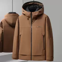 冬季新款石墨烯保暖连帽羽绒服男户外休闲时尚工装风羽绒外套