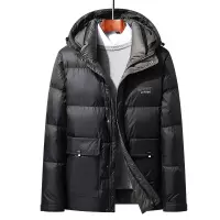 简欧冬季新款白鸭绒面包羽绒服男加厚潮流连帽羽绒服中长防寒外套