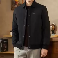 高密提花螺纹翻领羽绒服秋冬新款男士新国标90绒青年工装羽绒外套