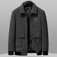 夹克款羽绒服男式翻领加厚夹克羽绒服中年潮流秋冬保暖羽绒男外套