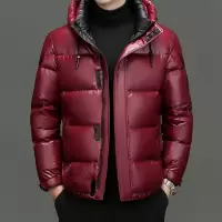 简欧冬季新款男士羽绒服加厚短款连帽黑金羽绒服青年户外羽绒外套