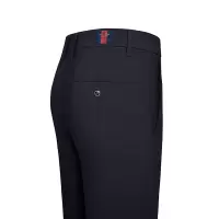 休闲裤秋冬抗皱牛奶丝高弹休闲裤男士修身直筒中腰长裤子刺绣男裤