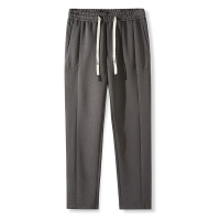 秋冬新款新疆长绒棉松紧腰系绳休闲裤男青年运动卫裤潮流男长裤子