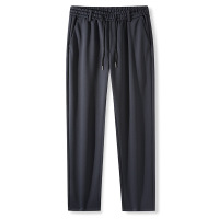 秋冬新款松紧腰四面弹男士休闲裤直筒修身男士免烫休闲裤潮流裤子