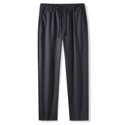 秋冬新款松紧腰四面弹男士休闲裤直筒修身男士免烫休闲裤潮流裤子