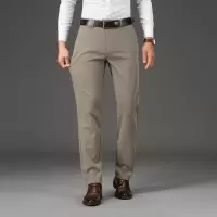 秋冬新款磨毛斜纹弹力休闲裤男士直筒修身西裤免烫休闲裤男长裤子