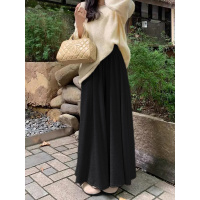 咖色糯米山本裙裤女秋季新款高腰显瘦宽松慵懒风软糯阔腿裤子