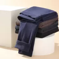 男士护膝羊毛蚕丝保暖裤温变护腰内穿贴身打底裤男款加肥加大秋裤