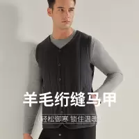 秋冬季羊毛绗缝保暖马甲男款加厚加绒大码男士保暖背心中老年马夹