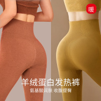 羊绒蛋白秋裤女高腰收腹保暖裤内搭德绒发热裤修身美腿打底裤