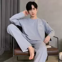 德绒睡衣秋冬季男士长袖韩版卡通休闲宽松青少年家居服套装可外穿