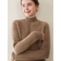 元宝针半高领加厚羊绒衫女士秋冬新款气质打底针织衫内搭套头毛衣