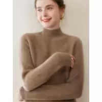 元宝针半高领加厚羊绒衫女士秋冬新款气质打底针织衫内搭套头毛衣