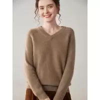 柔软糯山羊绒女士时尚简约百搭打底宽松羊绒衫秋冬新款内搭针织衫