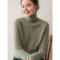 简约高级秋冬款女士羊绒衫气质百搭堆堆领宽松套头针织羊绒毛衣女