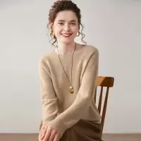 羊绒针织衫女秋冬新款一线成衣圆领纯色百搭羊绒打底衫上衣女