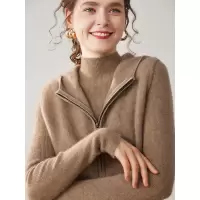 连帽山羊毛绒拉链马甲女针织开衫女外套女士内搭毛衣上衣工厂