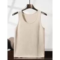 U字领十二针平面山羊绒男士针织吊带背心无袖内搭舒适亲肤套头