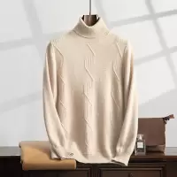 冬季新款双股加厚羊绒衫男高领长袖大码打底衫纯色毛衣休闲针织衫