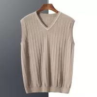 山羊绒背心男v领针织马甲羊绒衫保暖冬大码男士无袖毛衣坎肩
