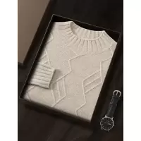新款男士山羊绒衫秋冬内搭半高领毛衣羊毛针织打底衫保暖宽松大码