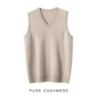 男士山羊绒衫V领马甲 秋冬坎肩大码无袖背心休闲宽松羊毛针织马甲