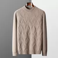 秋冬新款男士羊毛衫圆领纯色商务套头毛衣加厚宽松百搭针织打底衫