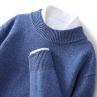 秋冬新款纯羊毛衫男加厚半高领套头毛衣大码男士非羊绒内搭打底衫