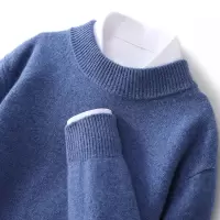 秋冬新款纯羊毛衫男加厚半高领套头毛衣大码男士非羊绒内搭打底衫