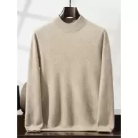 秋冬新款羊绒衫男士山羊绒毛衣双层半高领休闲打底内搭针织衫保暖