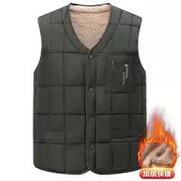 中老年人秋冬季马甲宽松休闲加绒加厚背心男装爸爸男士保暖马夹